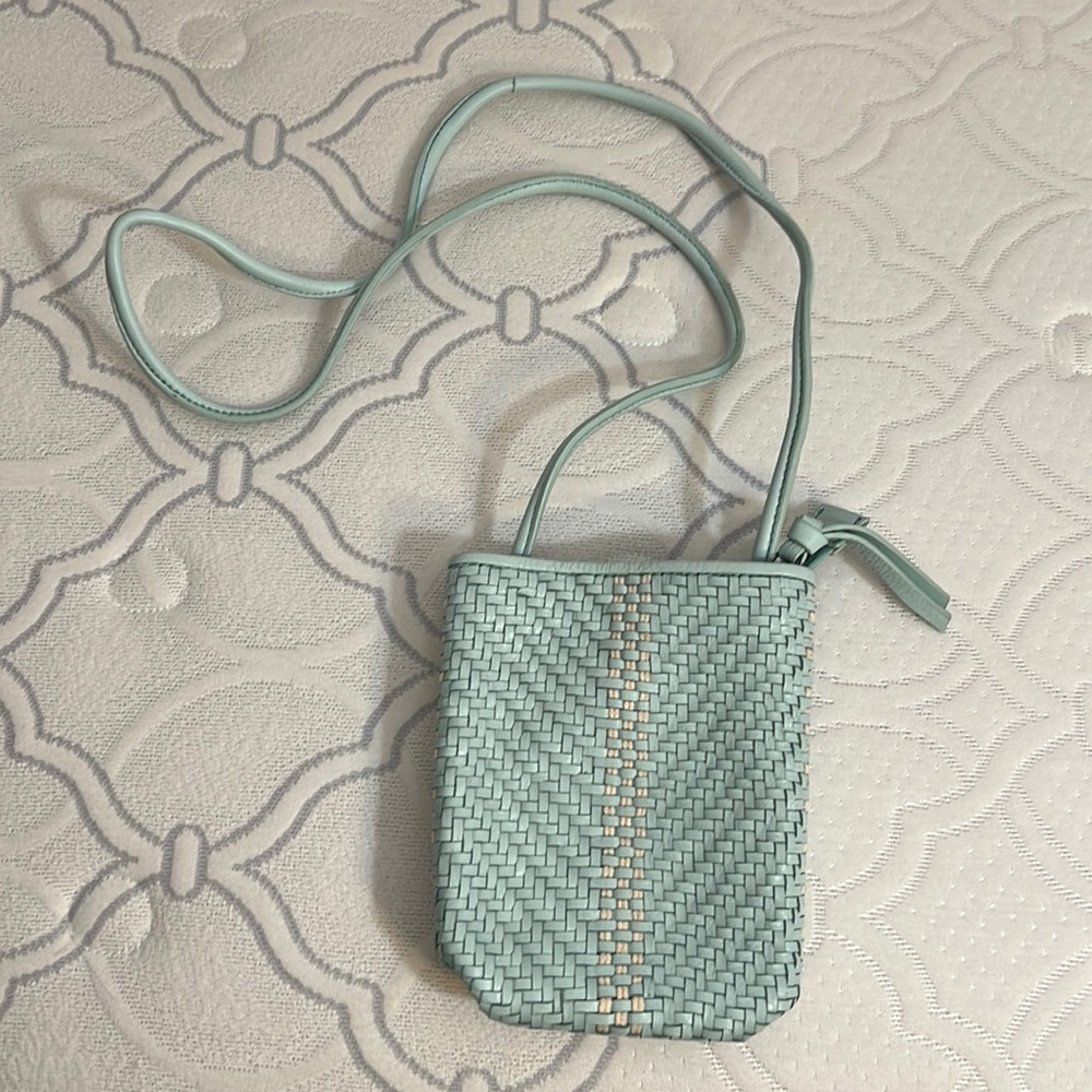 Kooba teal/turquoise braided leather bag